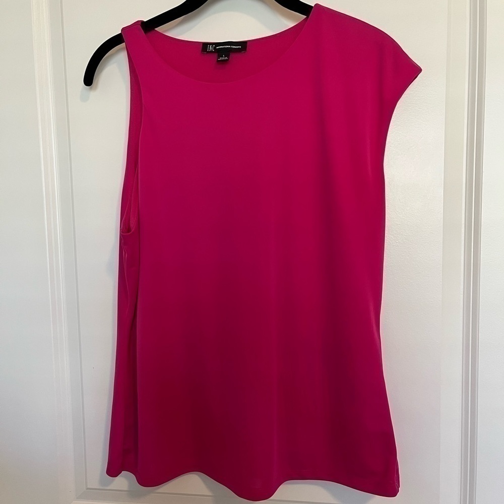 INC International bold pink asymmetrical top